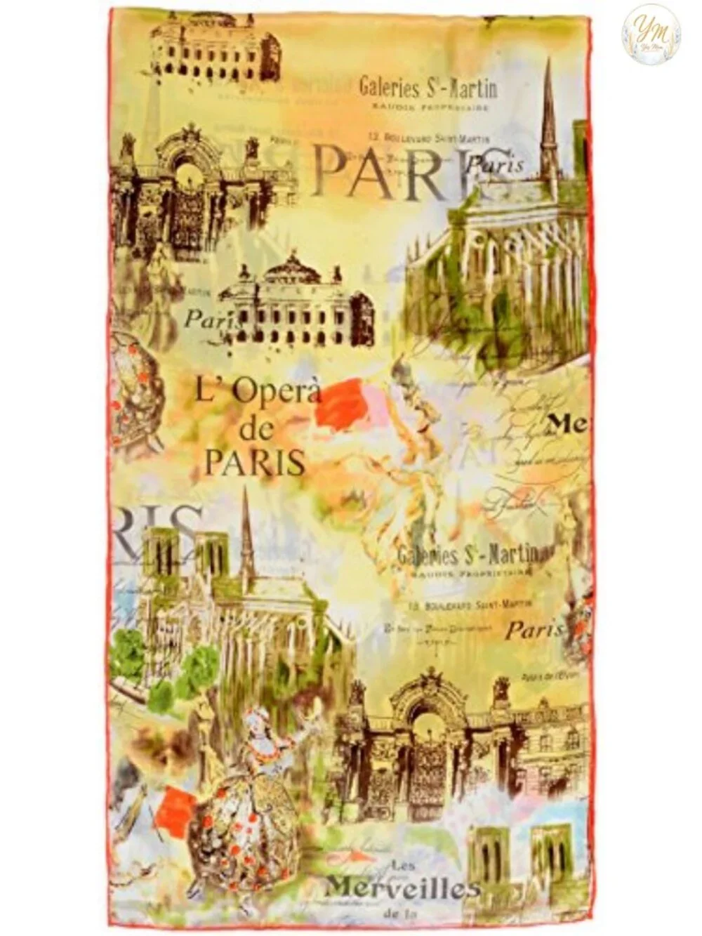 100% Silk Van Gogh Painted Scarf for Women, Fashion Scarf